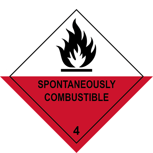 Show details for Hazard Label - Spontaneously Combustible 4