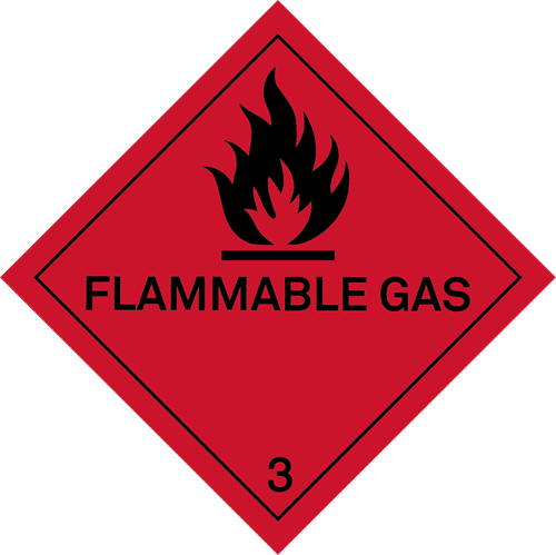 Show details for Hazard Label - Flammable Gas 3