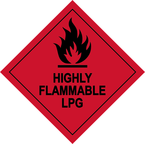 Show details for Hazard Label - Highly Flammable LPG