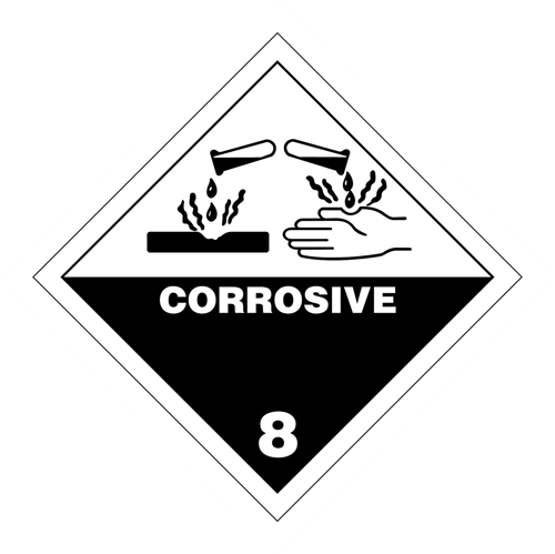 Show details for Hazard Label - Corrosive 8